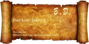 Bartus Dávid névjegykártya